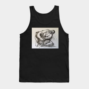 Sumo #3 - Sumo wrestlers ink wash painting Tank Top